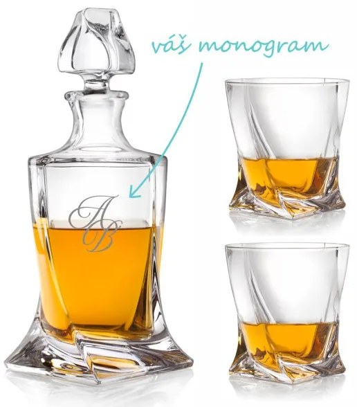 Pieskovaný whisky set Hermés (1+2)