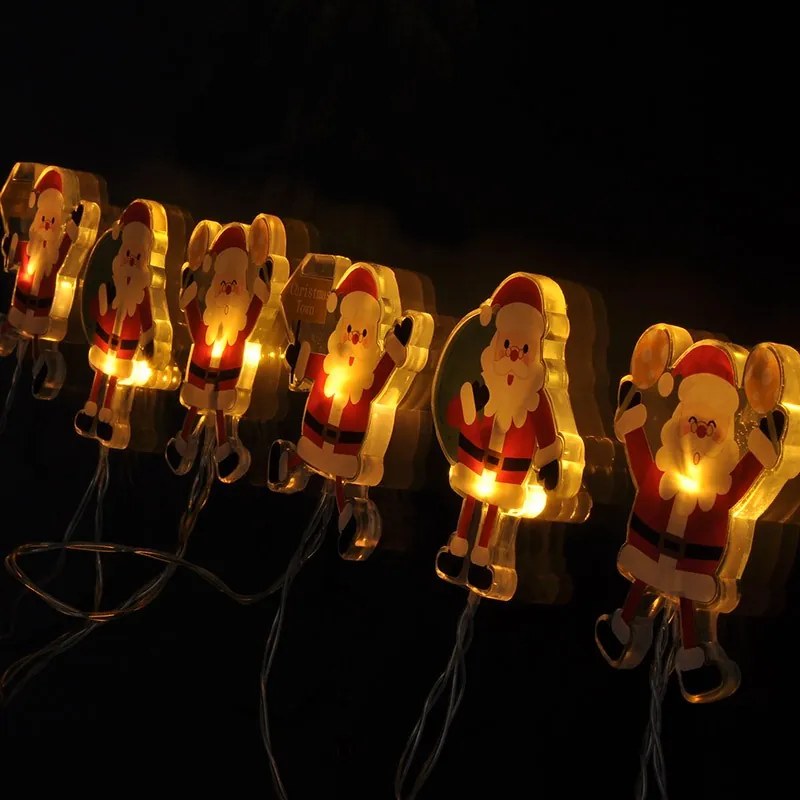 SOLIGHT LED okenná reťaz - Santa, 6x LED, prísavná, 120cm, 2x AA