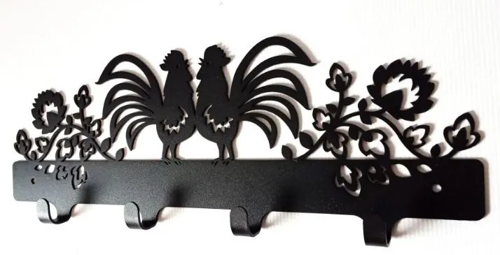 Kovový vešiak na stenu DVAJA KOHÚTI