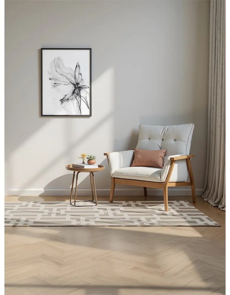 Sivo-krémový behúň 80x240 cm Perles Onyx – Elle Decoration