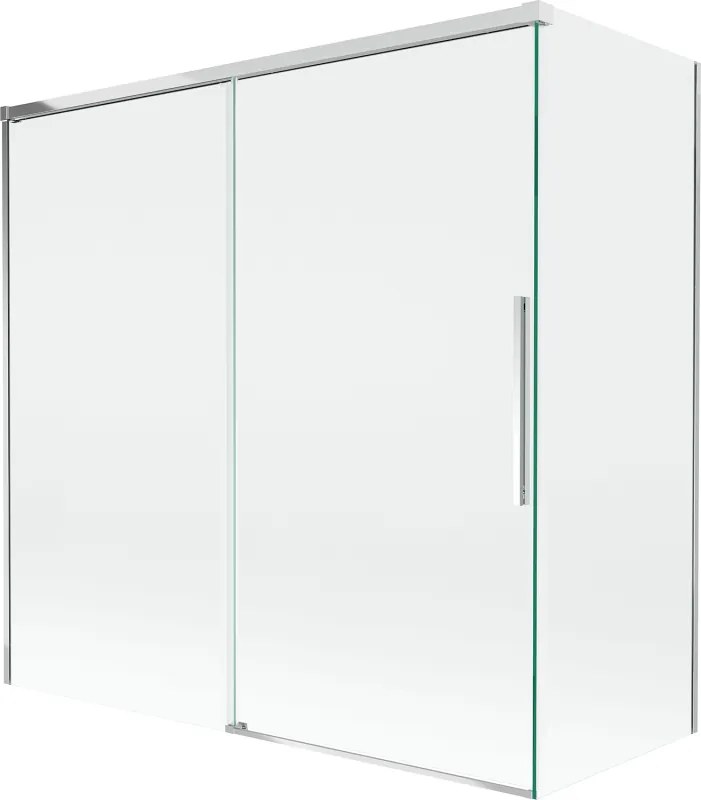 Mexen Rox, 2-krídlová posuvná vaňová zástena 160 + 70 x 150 cm, 8mm číre sklo, chrómový profil, 8C9-160-070-01-00