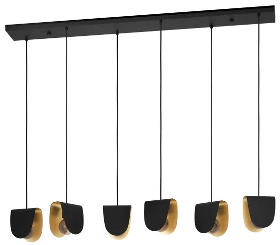 Eglo 390184 - Luster na lanku SERENARA 6xE27/40W/230V čierna/zlatá