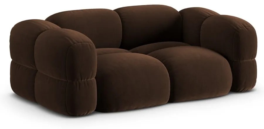 Tmavohnedá zamatová pohovka 210 cm Loretto – Cosmopolitan Design
