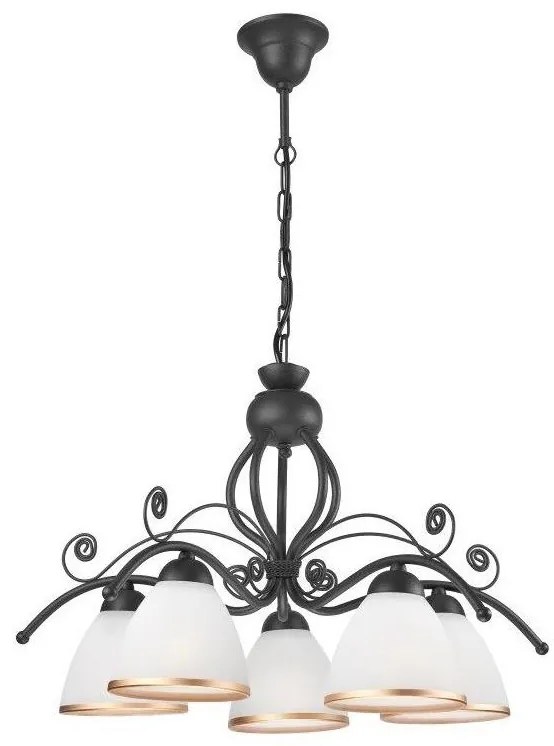 Luster na reťazi RETRO II 5xE27/60W/230V antracit