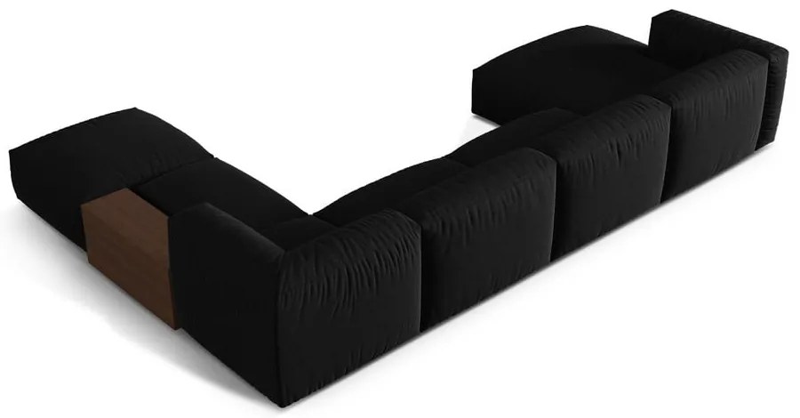 Čierna modulárna rohová pohovka (pravý roh/do tvaru "U") Martina – Micadoni Home