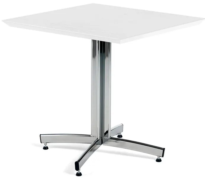 Stôl SANNA, 700x700x720 mm, chróm/biela