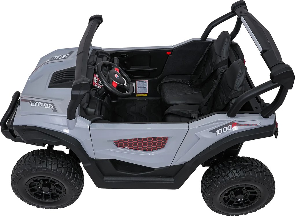 Ramiz Elektrická bugina Gravity pre deti šedá + pohon 4x4 + diaľkové ovládanie