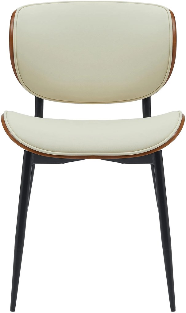 Stolička Enid - koženka - Orech / Krémová