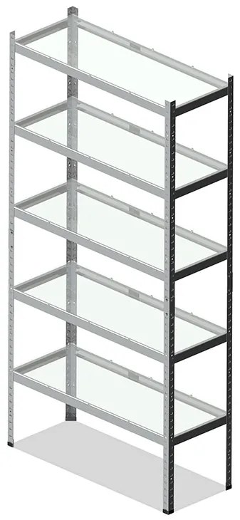 Marbo Kovový Regál Série PRIMO 180x80x30 5 políc Nosnosť 500 KG- Pozinkovaný