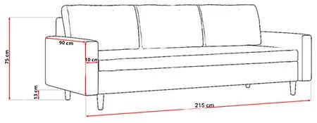 Veľká rozkladacia pohovka ETNA MODEL 2 Sivá