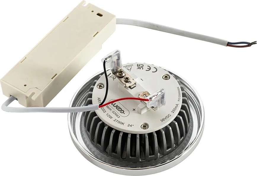 Stmievateľná LED žiarovka G53 AR111 12W 600lm 2700K