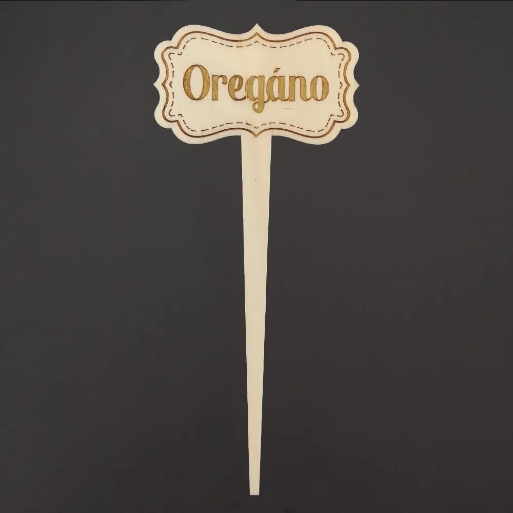 AMADEA Drevený zápich - ceduľka na bylinky Oregano, výška 20 cm, český výrobok