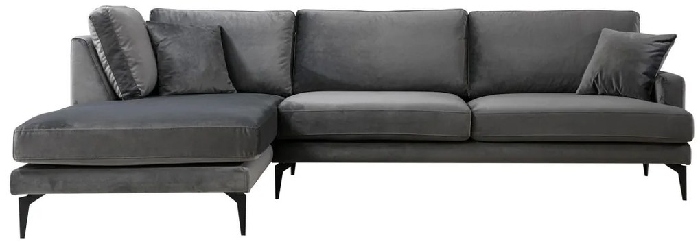 Rohová pohovka Papira antracit vľavo