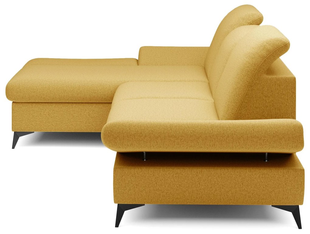 Rohová sedacia súprava Harpie (horčicová) (L). Akcia -10%. Vlastná spoľahlivá doprava až k Vám domov. 1097986