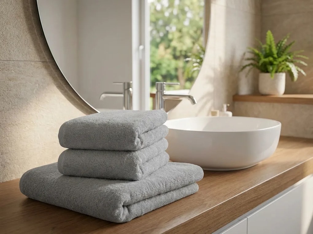 Osuška NORIELLE 50x90 cm svetlosivá, 100% bavlna