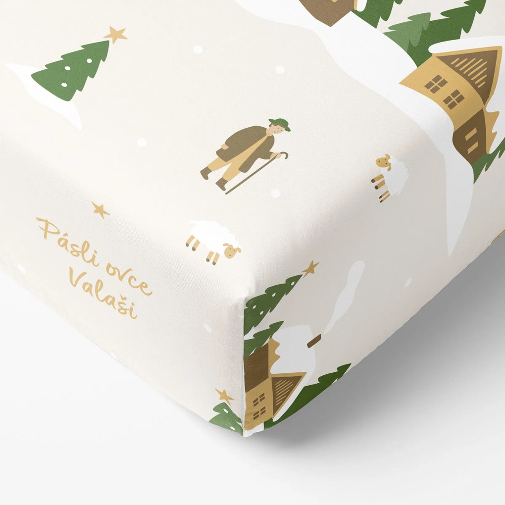 Goldea vianočná bavlnená napínacia plachta - pásli ovce valaši 80 x 200 cm