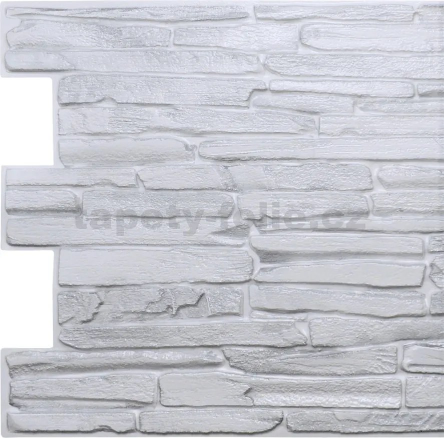 Obkladové panely 3D PVC TP10015931, cena za kus, rozmer 980 x 500 mm, kameň svetlo sivý, GRACE