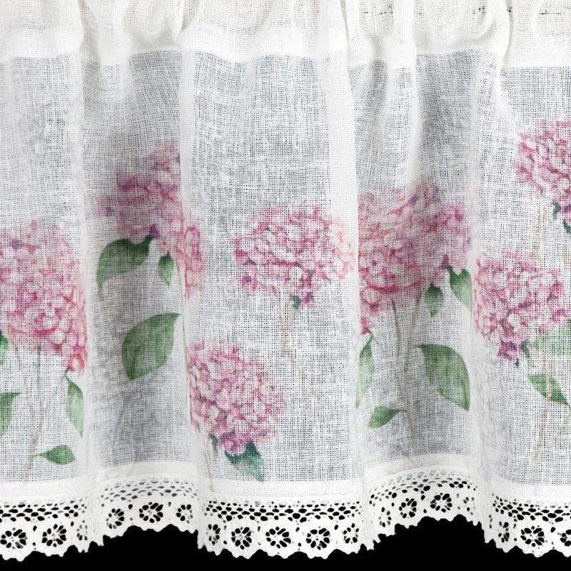 EUROFIRANY Záclona zdobená čipkou 150 cm x 30 cm ružová 100 % polyester