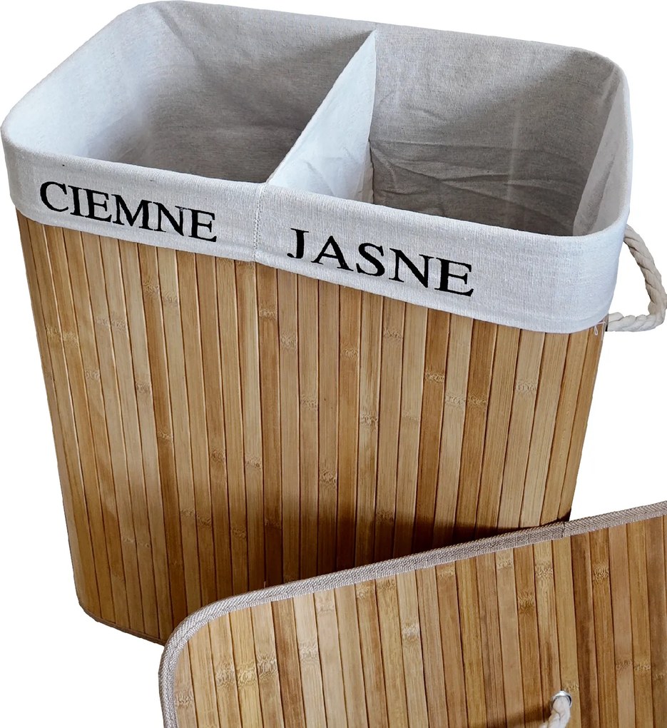 TRENDIE Bambusový kôš na prádlo 100l svetlohnedý + DARČEK