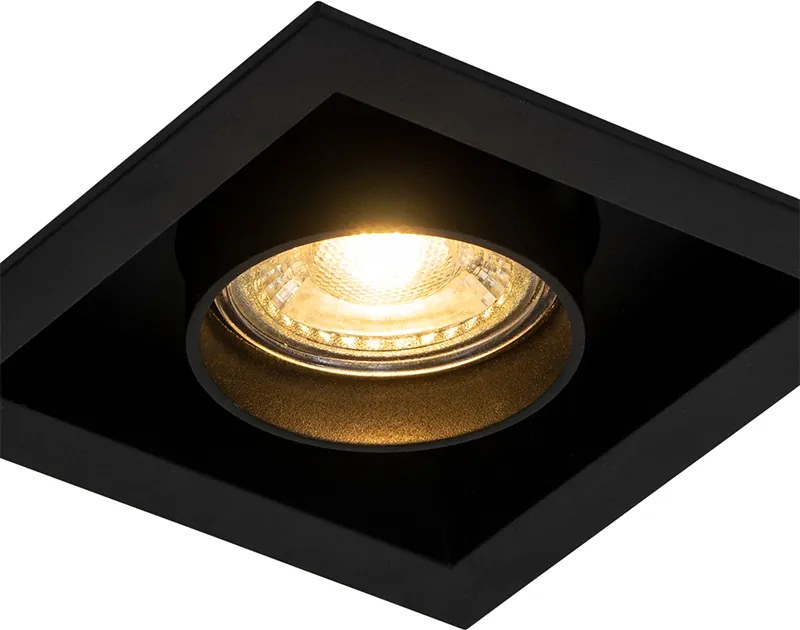 Sada 6 moderných zapustených bodových svetiel čierna nastaviteľná - Roof