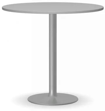 Konferenčný stolík FILIP II, priemer 800 mm, sivá podnož, doska sivá