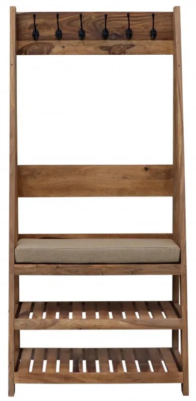 Vešiak Rami s 6 háčikmi 80x175x40 indický masív palisander Only stain