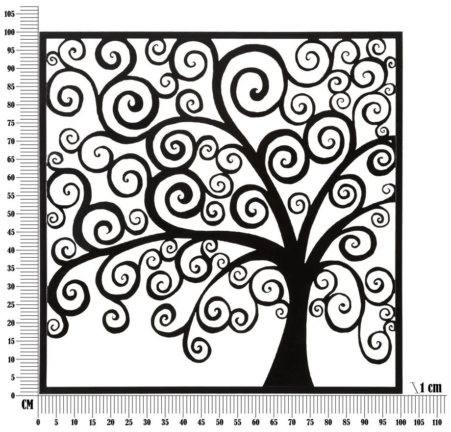 Kovová nástenná dekorácia 100x100 cm Three Plus - Mauro Ferretti