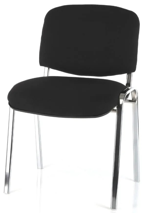 Konferenčná stolička Viva N, chrómované nohy, čierna