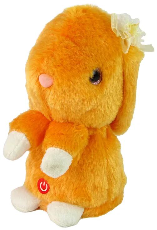 Lean Toys Tancujúci zajačik oranžový – Tancuje a opakuje slová