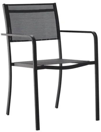 Elegantné kovové záhradné kreslo - čierne