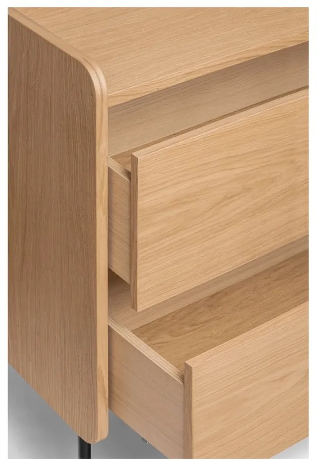 Vysoká komoda v dekore duba v prírodnej farbe 80x82 cm Wrap – Bonami Selection