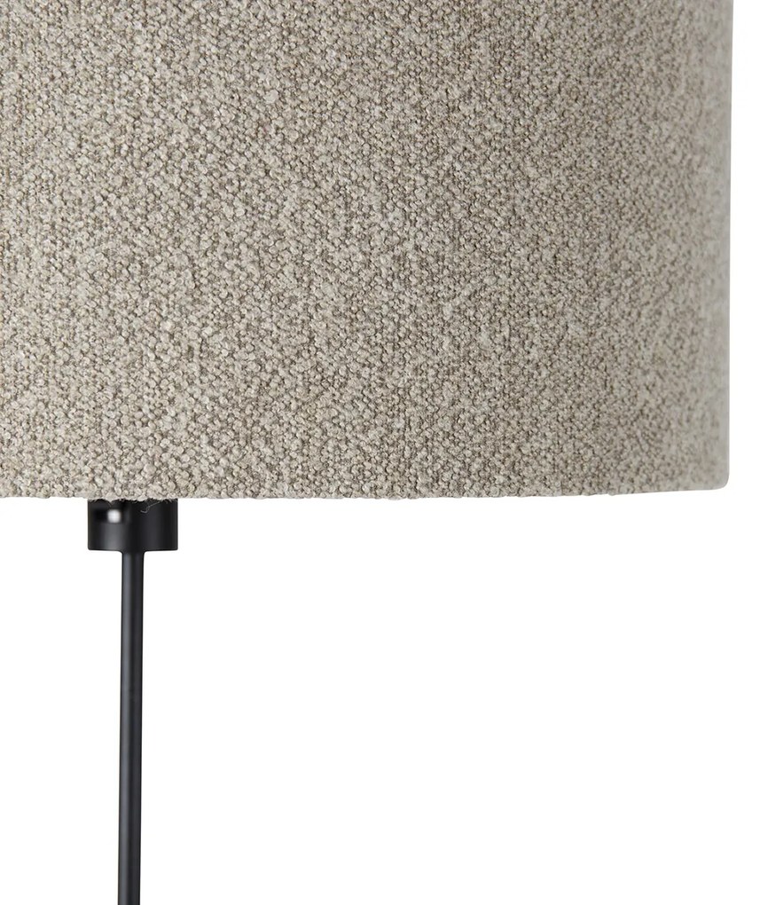 Stojaca lampa čierna nastaviteľná s tienidlom z bouclé taupe 50 cm - Parte