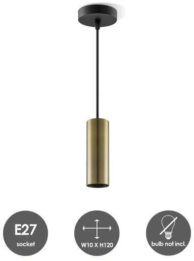 Luster na lanku SAGA 1xE27/40W/230V mosadz