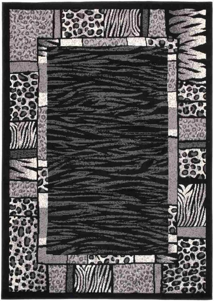 Kusový koberec PP Petro čierny, Velikosti 80x150cm