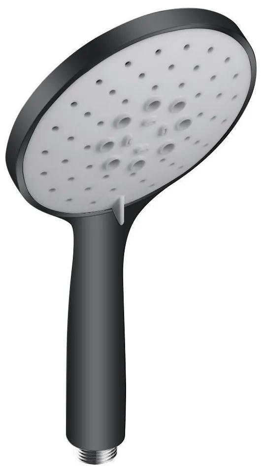 KEUCO Edition 400 ručná sprcha 3jet, priemer 131 mm, chróm čierny kartáčovaný, 51580130300