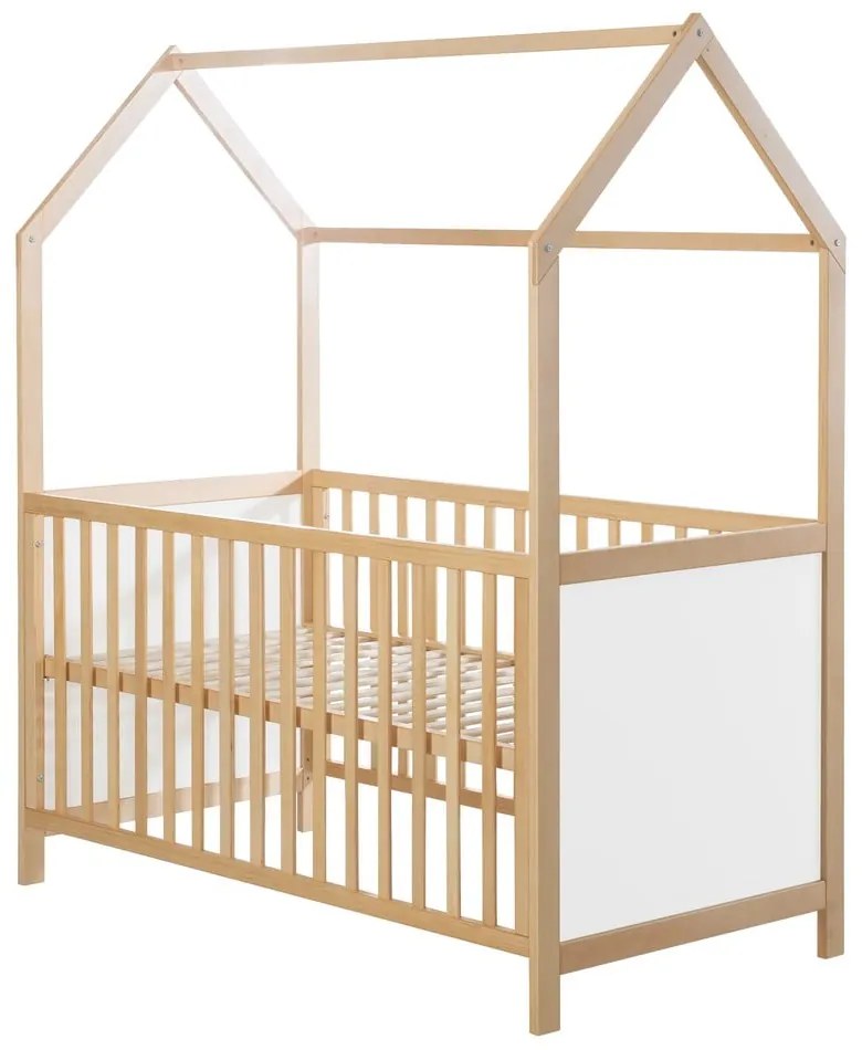 Postieľka v bielo-prírodnej farbe 70x140 cm – Roba