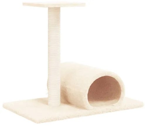 vidaXL Škrabadlo pre mačky s tunelom krémové 60x34,5x50 cm-