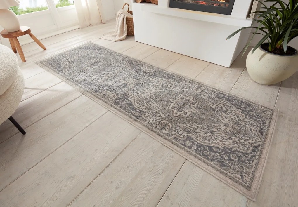 Behúň Terrain 105605 Orken Cream Grey, 80x200, béžová, obývacia izba, Hanse Home
