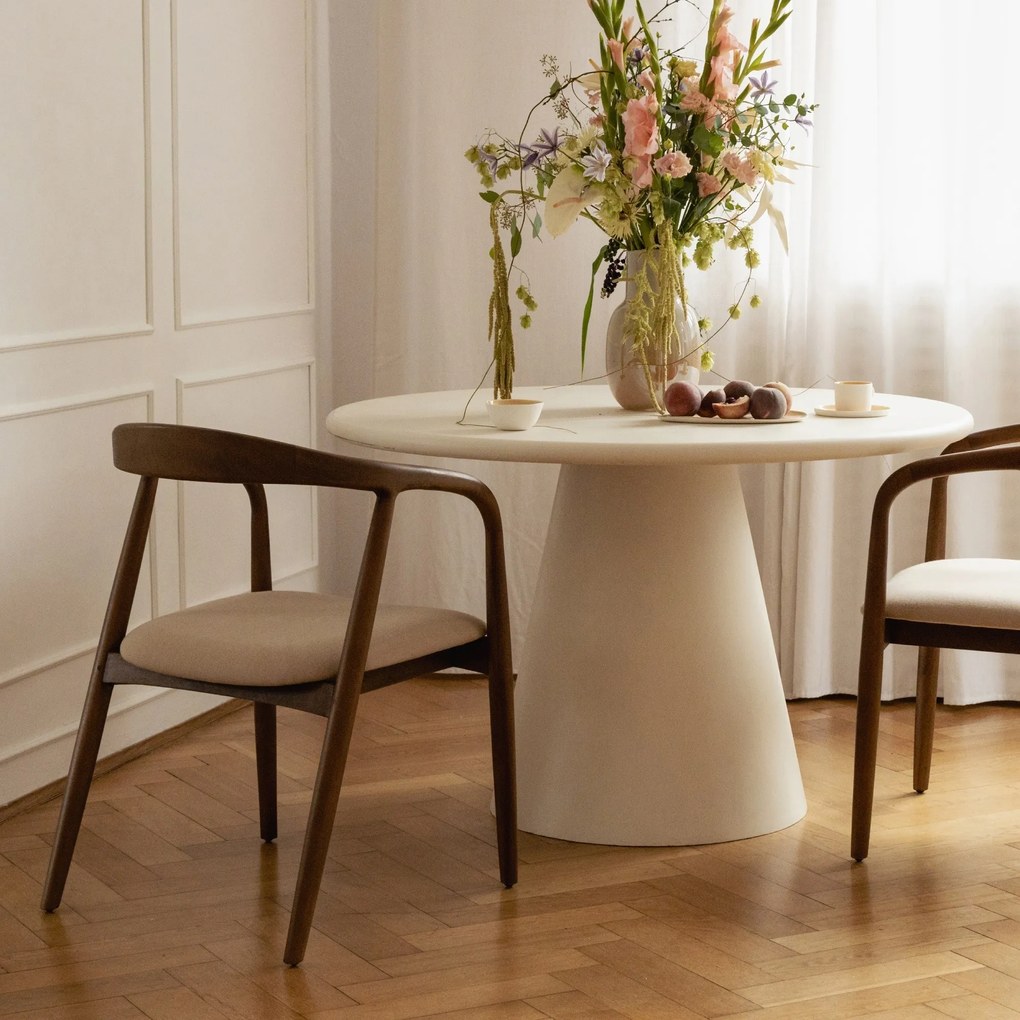 Jedálenský okrúhly stôl Aurora 120 cm ecru