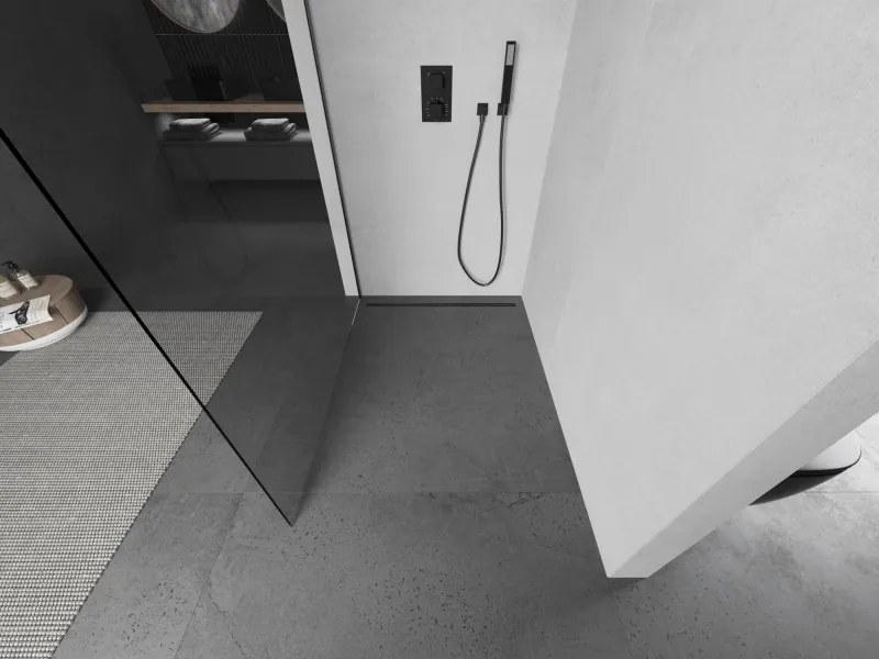 Mexen Kioto, sprchová zásteny typ Walk-In 145 x 200 cm, 8mm číre sklo, grafitový profil, 800-145-101-66-00