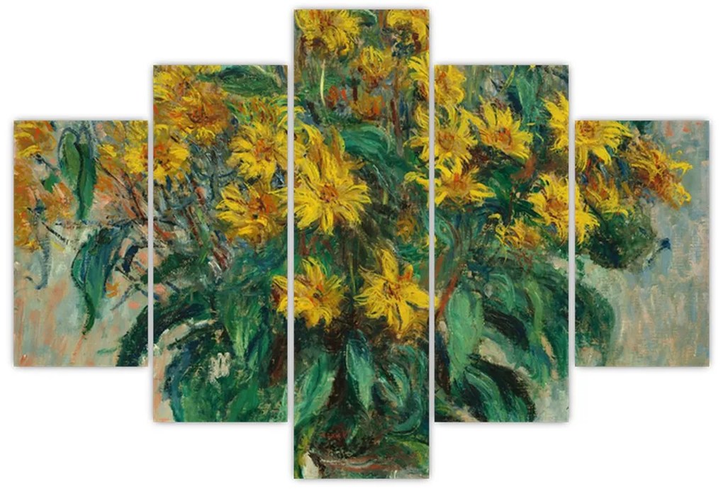 Obraz - Claude Monet, Jerusalem Artichoke Flowers, reprodukcia (150x105 cm)