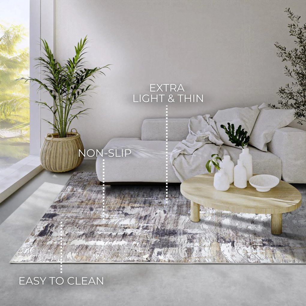 Kusový koberec Imagination New 106037 Anthracite/Gold z kolekcie Elle, 160x230, šedá, obývacia izba, ELLE Decoration