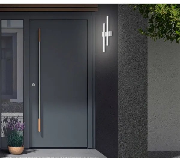 Telefunken - LED vonkajšie nástenné svietidlo 2xLED/4W/230V IP44 strieborná