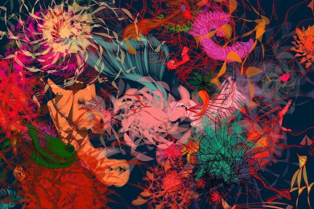 Tapeta abstraktné kvetiny - 150x100