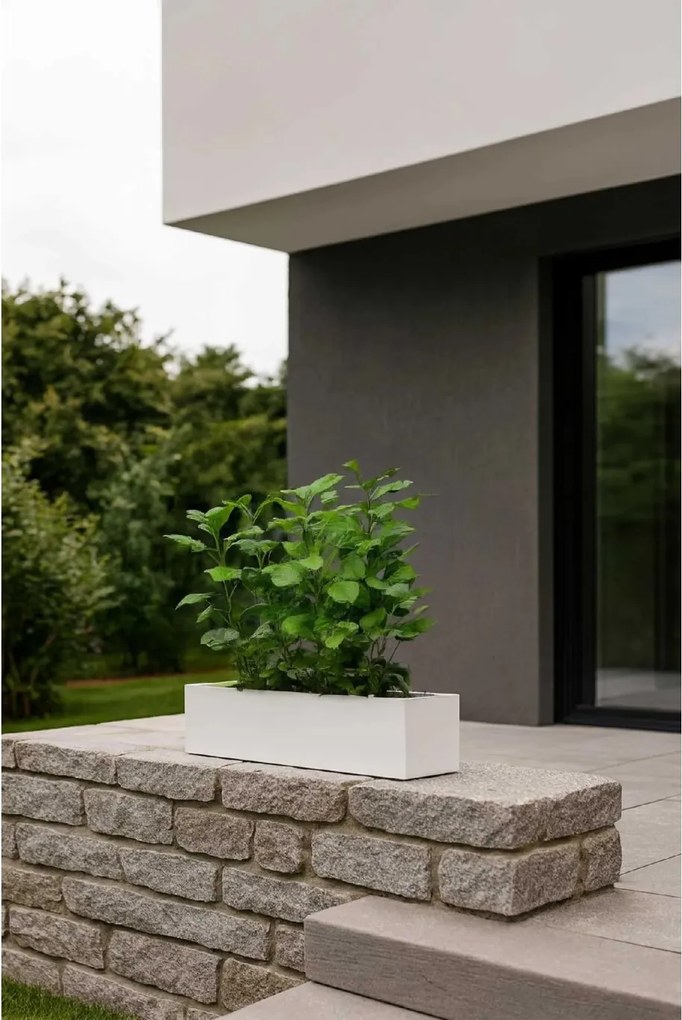 Balkónový hrantík FLOBO, sklolaminát, šírka 60 cm, biely mat