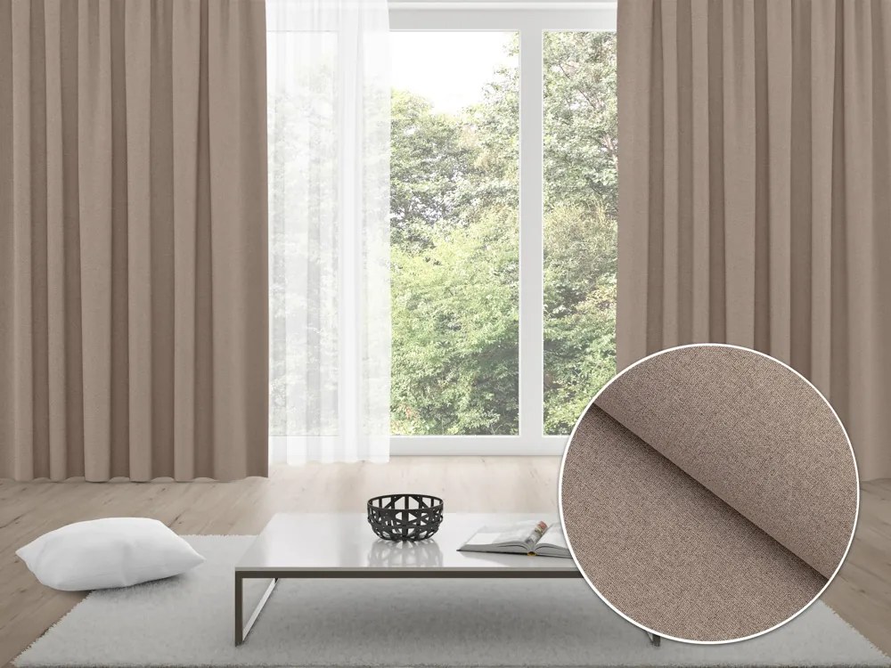 Biante 100% zatemňovací záves Blackout BKR-502 Svetlo hnedý režný - šírka 140 cm 140x260 cm