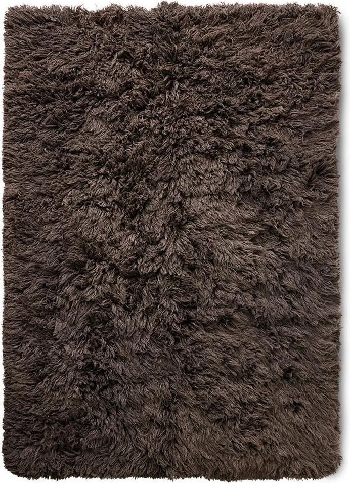 Hnedý nadýchaný vlnený koberec Fluffy rug espresso - 200*300 cm
