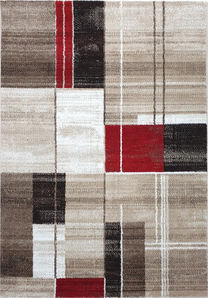 Spoltex, Kusový koberec Florentina 613-64 beige/red, 80x150, béžová, obývacia izba