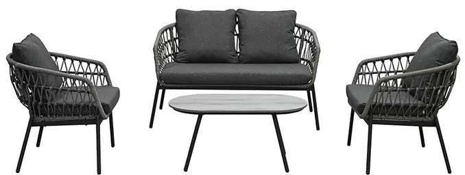 Autronic BONTEC Záhradná sedacia súprava, kov, polyratan, sivá, AZ-L1880 GREY Farba: Šedá