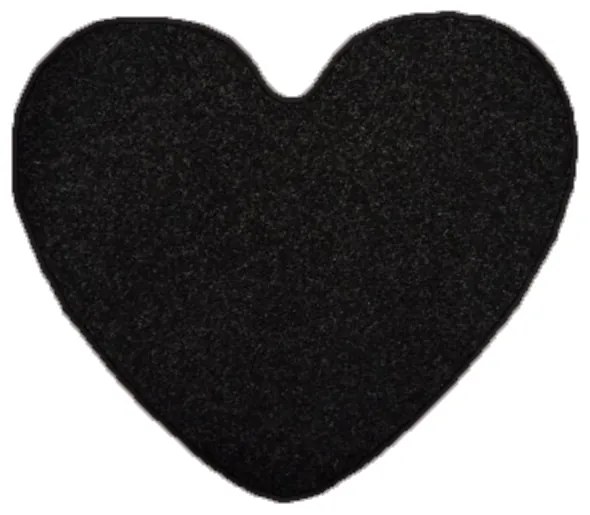 Kusový koberec Eton čierny srdce, 100x120 srdce, čierna, kuchyňa, Vopi